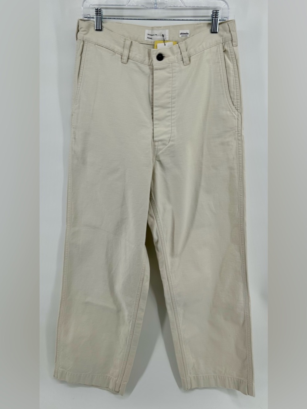 Chimala US Army Back Satin Trousers Off White NWT Made in Japan Size 30
